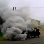Smoke running engine
